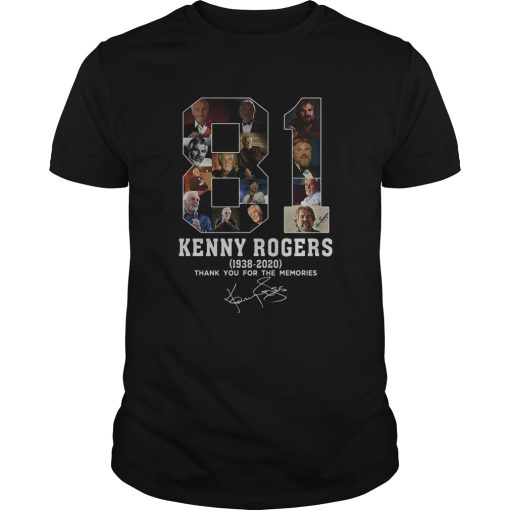 81 Years Of Kenny Rogers 1938 2020 thank you for the memories shirt