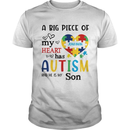 A big piece of my heart Jonathan has autism and he is my son shirt