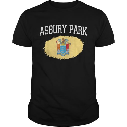 ASBURY PARK NJ NEW JERSEY Flag Vintage USA Sports shirt