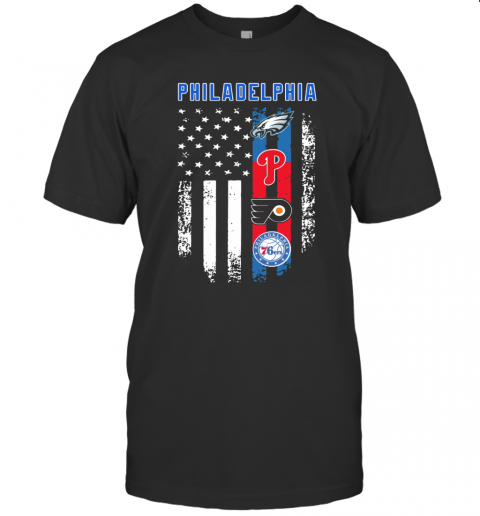 America Flag Philadelphia Teams T-Shirt
