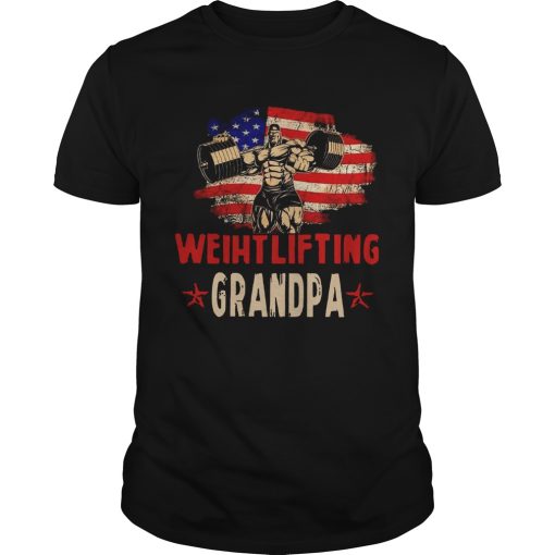 American Flag Weightlifting Grandpa shirt