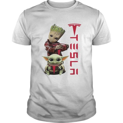 Baby Groot And Baby Yoda Tesla Star Wars shirt