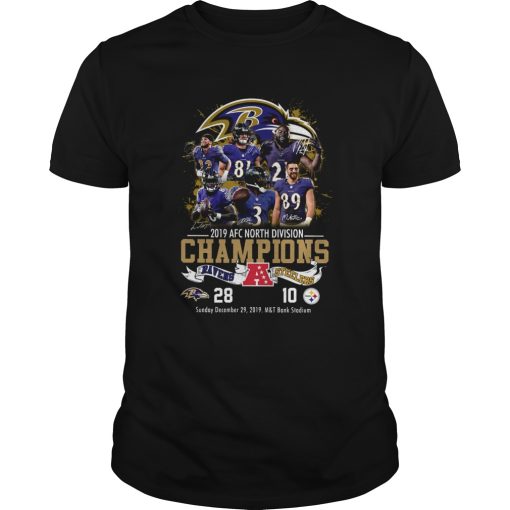 Baltimore Ravens 2019 Afc North Division Champions Ravens VS Steelers shirt