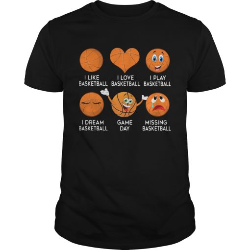 Basketball Emoji Many Face Emotion shirt