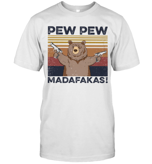 Bear Pew Pew Madafakas Vintage Retro T-Shirt