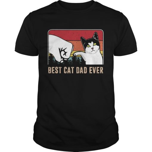 Best cat dad ever sunset vintage shirt