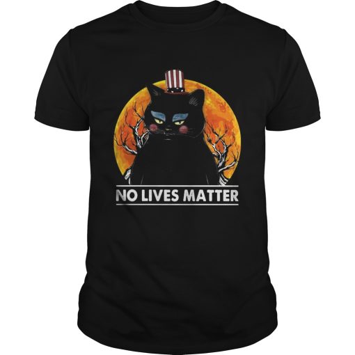 Black Cat No lives matter sunset shirt