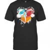 Blood Inside Miami Dolphins Vs Miami Heat Heart T-Shirt