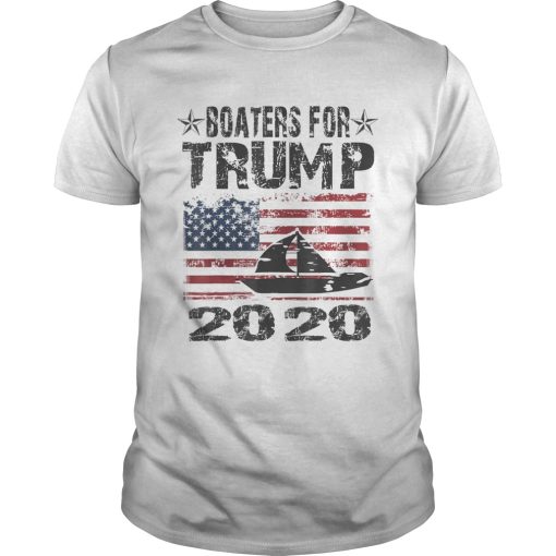 Boaters For Trump Conservative Vintage American Flag 2020 shirt