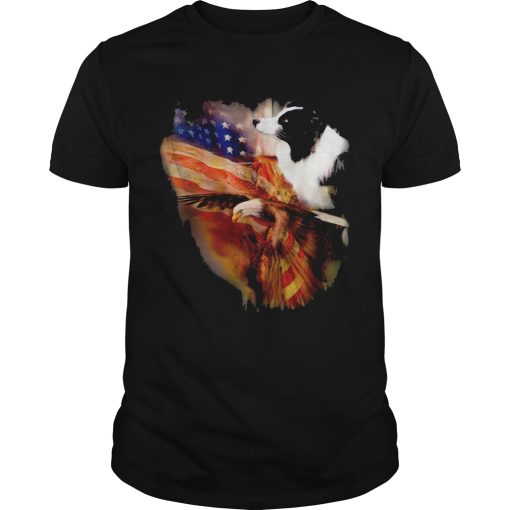 Border Collie American Wings Independence Day shirt