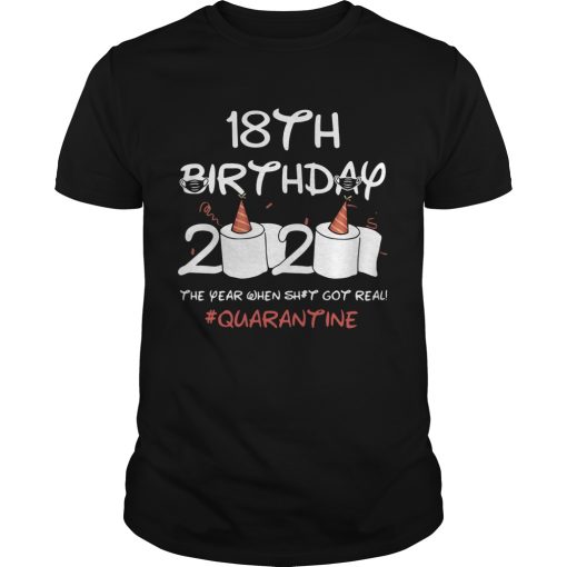 Born In 2002 Birthday Gift 18th Birthday 2020 The Year When Shit Got Real Quarantined shirt