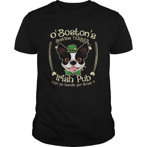 Boston Terrier Saint Patrick GiftsFunny Bostie Irish Pub shirt
