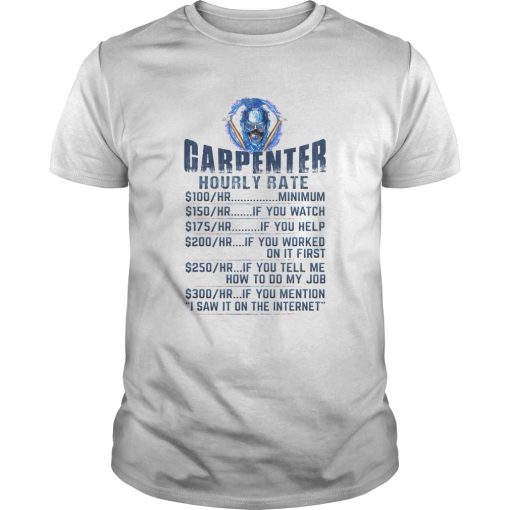 CARPENTER HOURLY RATE SKULL shirt