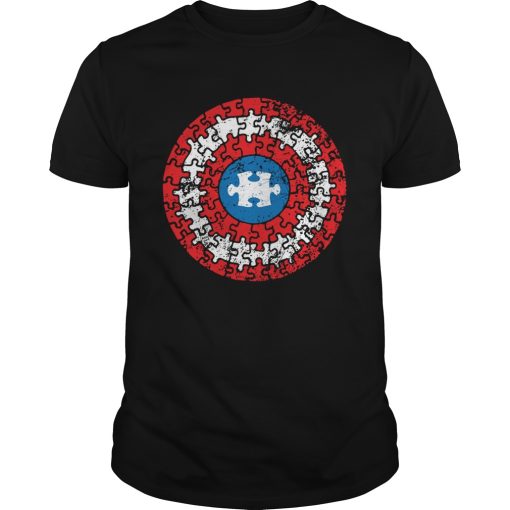 Captain autism superhero shield awareness shirt