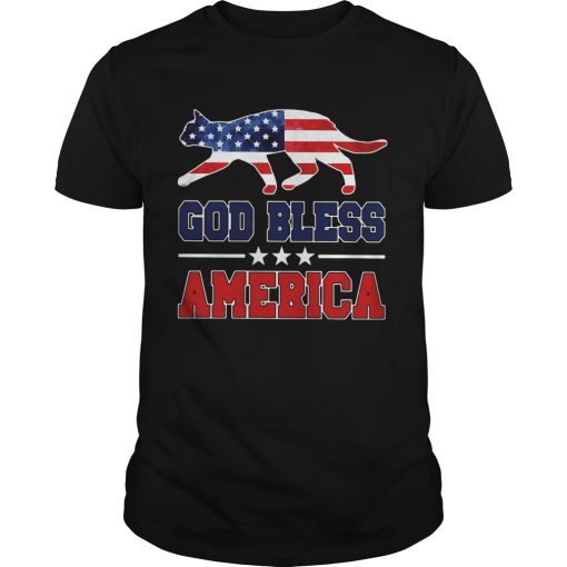 Cat God Bless America shirt