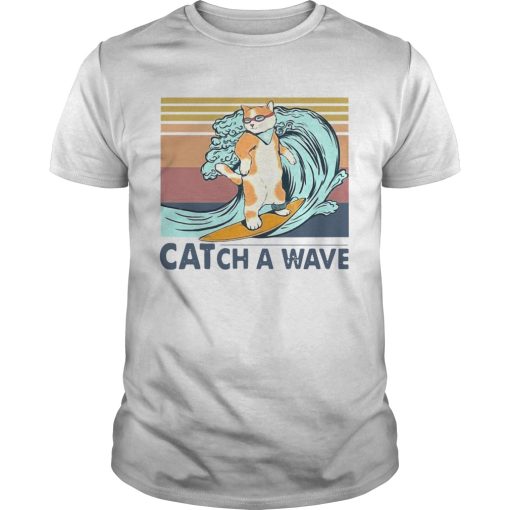 Cat Surfing Catch A Wave Vintage shirt