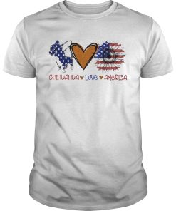 Chihuahua love heart sunflower American flag veteran Independence Day shirt