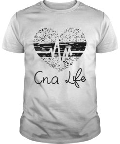 Cna life heartbeat heart leopard shirt