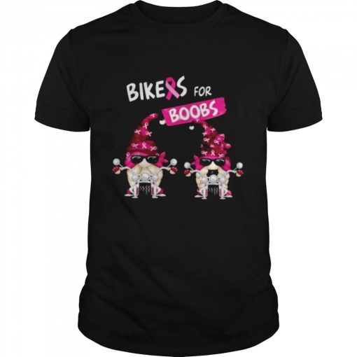 Gnomes driving Bikers for Boobs Breast Cancer Shirt