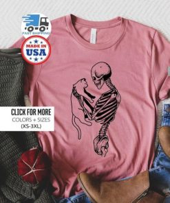 Skeleton And Cat Shirt Cat Shirt Cat Lover Shirt Cat Lady Gift Mothers Day Gift Cat Mom Shirt Cat Dad Shirt Skeleton Shirt 1