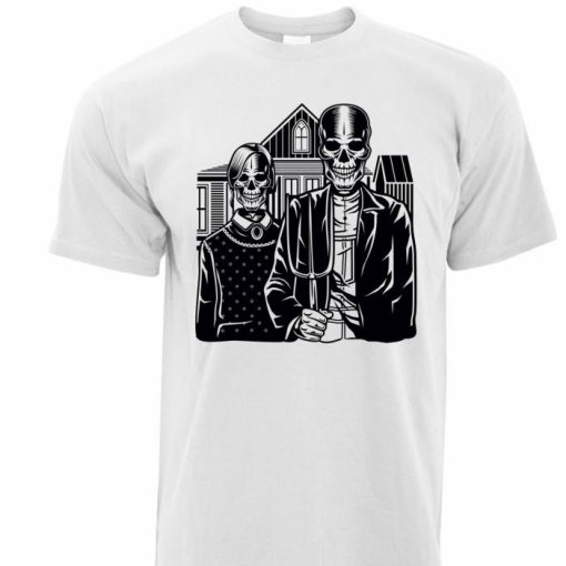 Skeleton Gothic House In Eldon Parody Of American Shirt