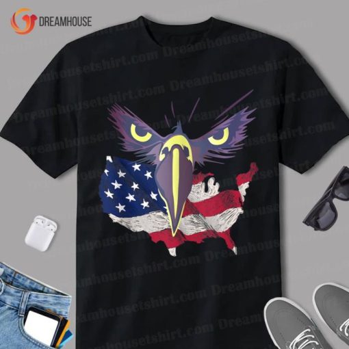 Strong Eagle Eyes Protecting USA Flag Patriots Memory Gift Shirt