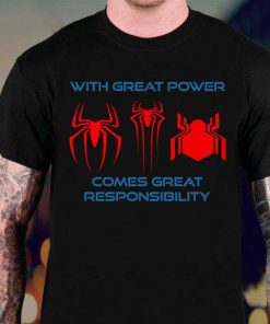 Three Spider man Marvel With Great Power Comes Great Responsibility Shirt 1
