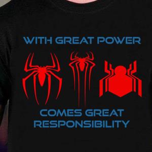 Three Spider man Marvel With Great Power Comes Great Responsibility Shirt Three Spider man Marvel With Great Power Comes Great Responsibility Shirt