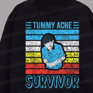 Tummy Ache Survivor Stomachache Illness Funny Retro Vintage Sweatshirt