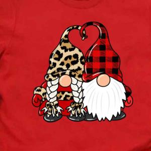 Valentine Gnomes Couple Lover Leopard Shirt