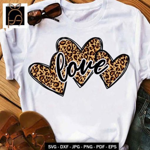 Valentine Love Leopard Heart Shirt