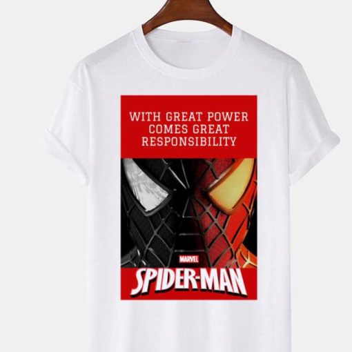 With Great Power Comes Great Responsibility Marvel Spider man Comic Shirt