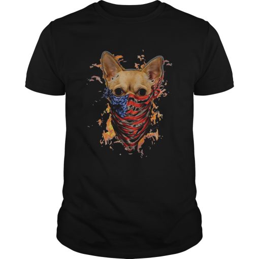chihuahua mask face american fire in sight shirt