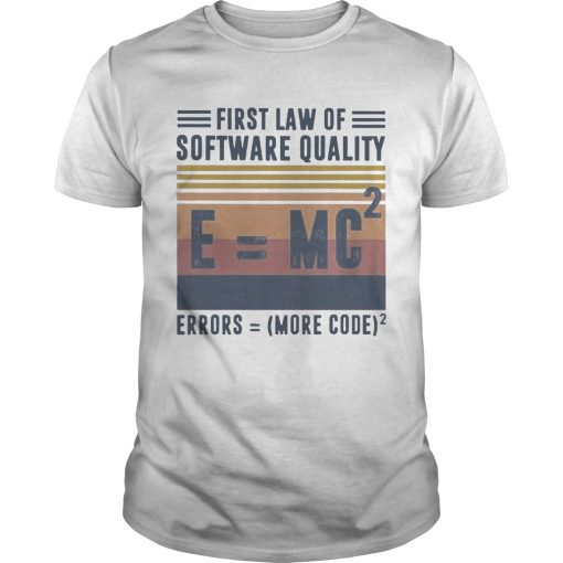 First law of software quality errors more code vintage retro shirt