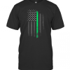 Green Line American Flag St PatrickS Day T-Shirt
