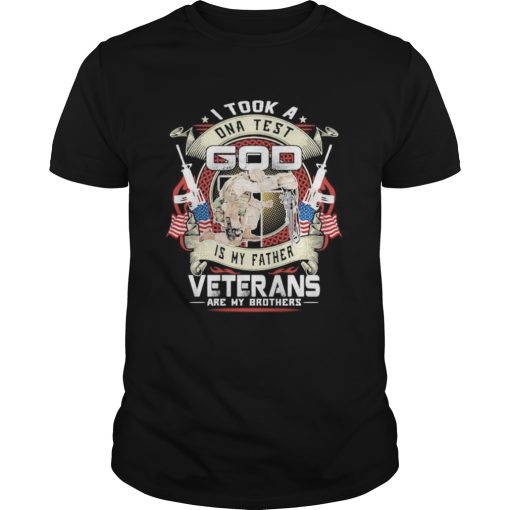 I took a dna test god is my father veterans are my brothers usa flag shirt