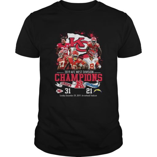 Kansas City Chiefs 2019 Afc West Division Champions Chiefs Vs Chargers shirt