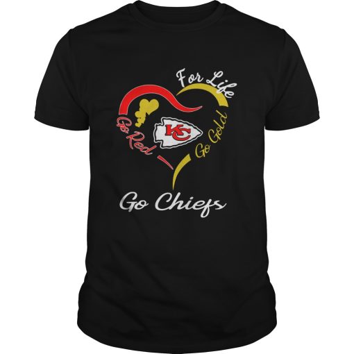Kansas City Chiefs Heart For Life Go Red Go Gold Go Chiefs shirt