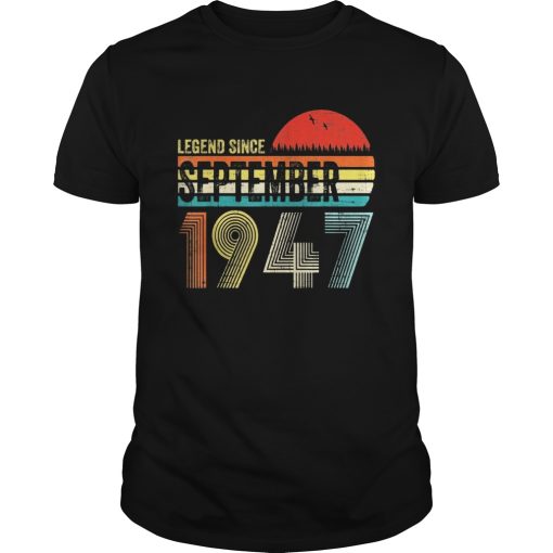 Legend since september 1947 sunset vintage retro shirt