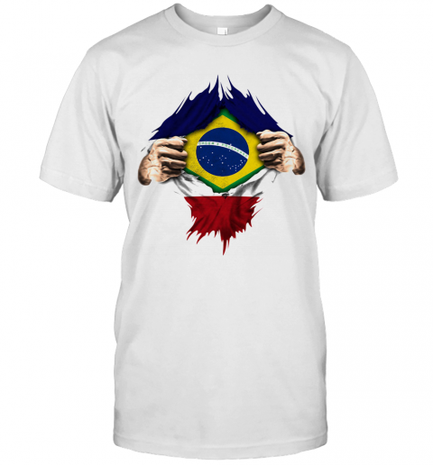 Superhero Brazil Flag Tear T-Shirt Superhero Brazil Flag Tear T-Shirt