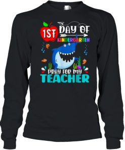 1st Day Of Kindergarten Pray Teacher First Day Of School Shark T Shirt 1
