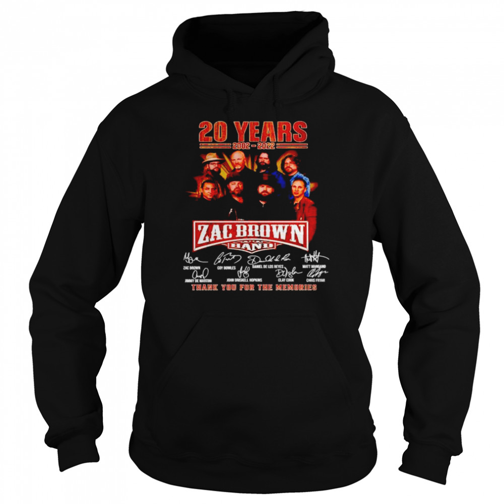 20 years of Zac Brown band 2002 2022 signatures shirt 20 years of Zac Brown band 2002 2022 signatures shirt