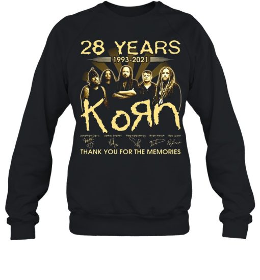 28 Years 1993-2021 Korn Signature Thank You For The Memories T-shirt