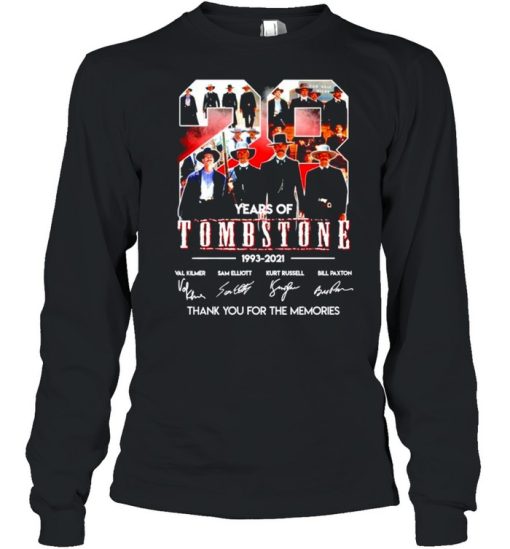 28 years of Tombstone 1993 2021 thank you for the memories signatures T-shirt