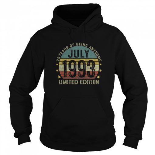 29 Year Old Gifts July 1993 Limited Edition 29th Birthday T-Shirt