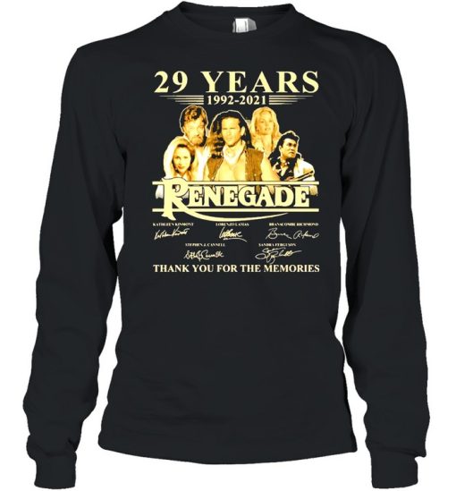 29 years 1992 2021 renegade thank you for the memories shirt