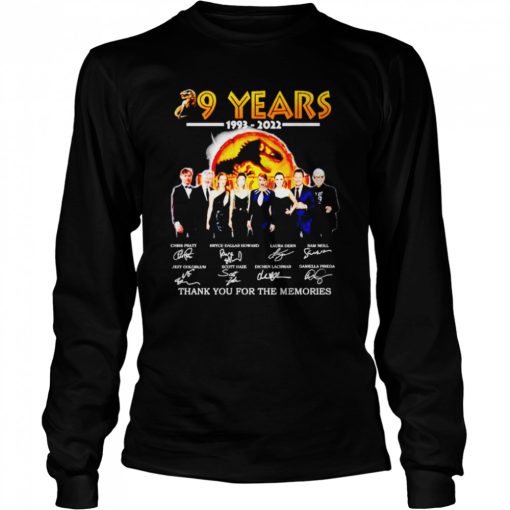 29 years 1993 2022 of Jurassic Park characters signature shirt