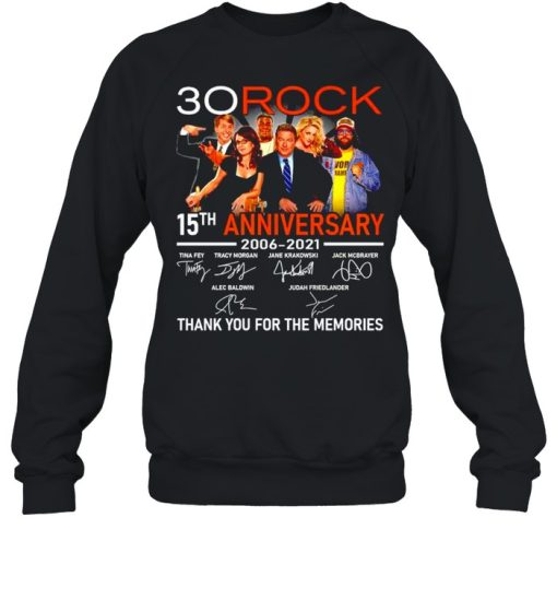 30 Rock 15th Anniversary 2006 2021 thank you for the memories shirt