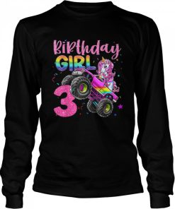 3rd Unicorn Monster Truck Birthday Girls Racing Love 3 Years T Shirt 1