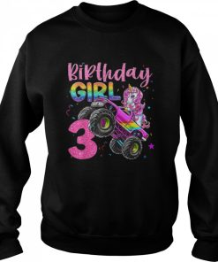 3rd Unicorn Monster Truck Birthday Girls Racing Love 3 Years T Shirt 2